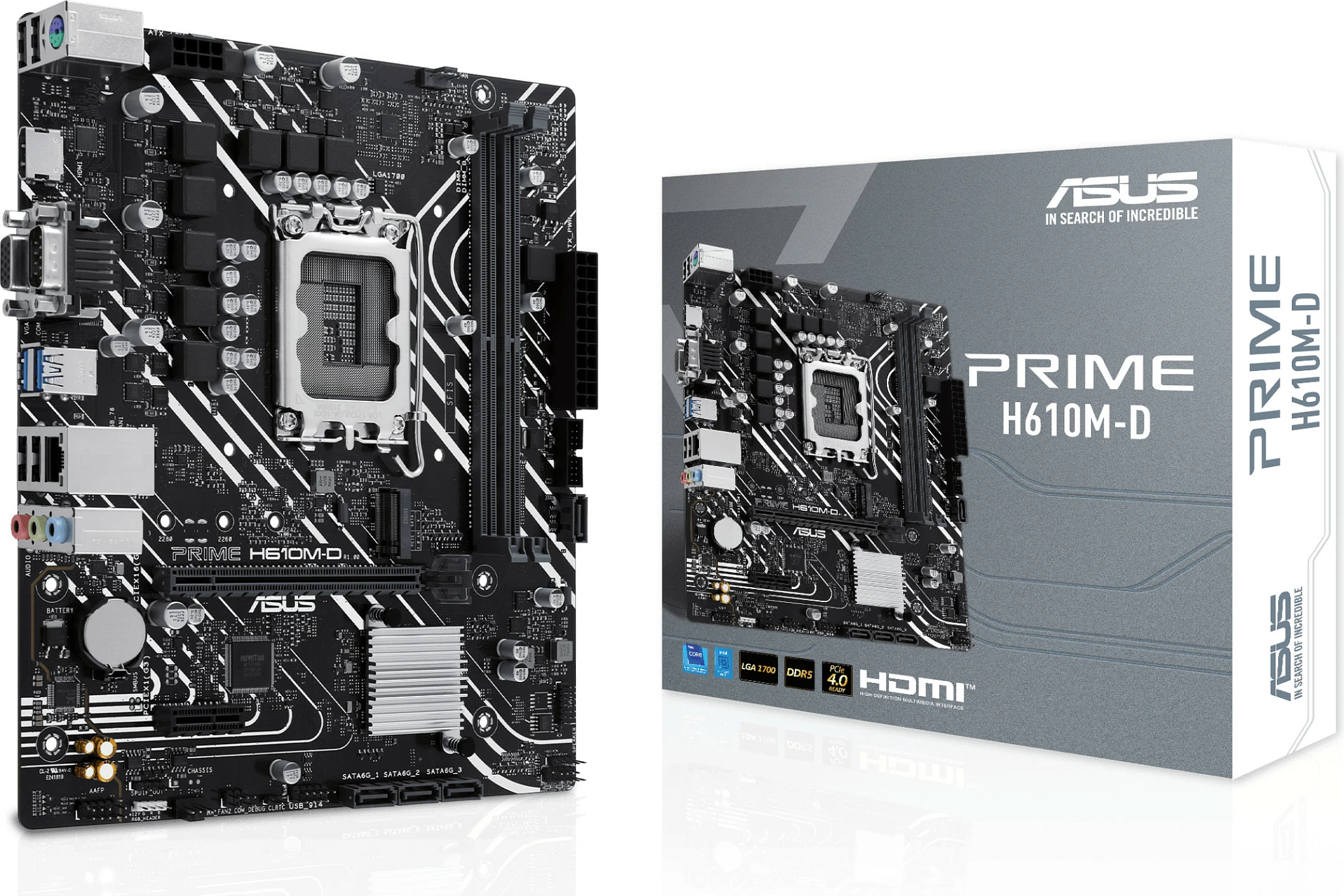 Pllakë amë ASUS PRIME H610M-D, LGA 1700, DDR5, micro ATX