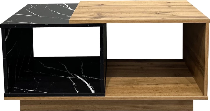 Tavolinë kafeje Fetix, ngjyrë mermeri të zi-sonoma, 90x45x45cm