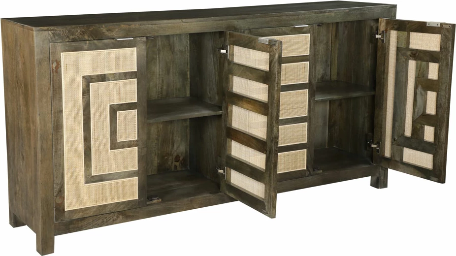 Bufe Maiandros, ngjyrë kafe e errët/natyrale, 200x46x102 cm