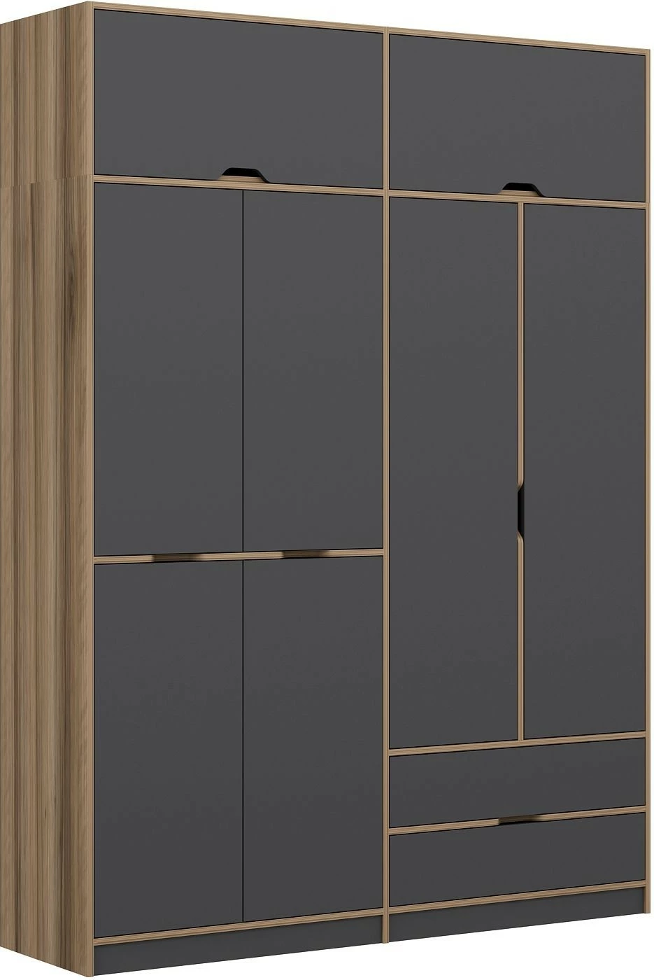 Dollap Skye Decor, Elina, anthracite & dore, 185x253x52cm