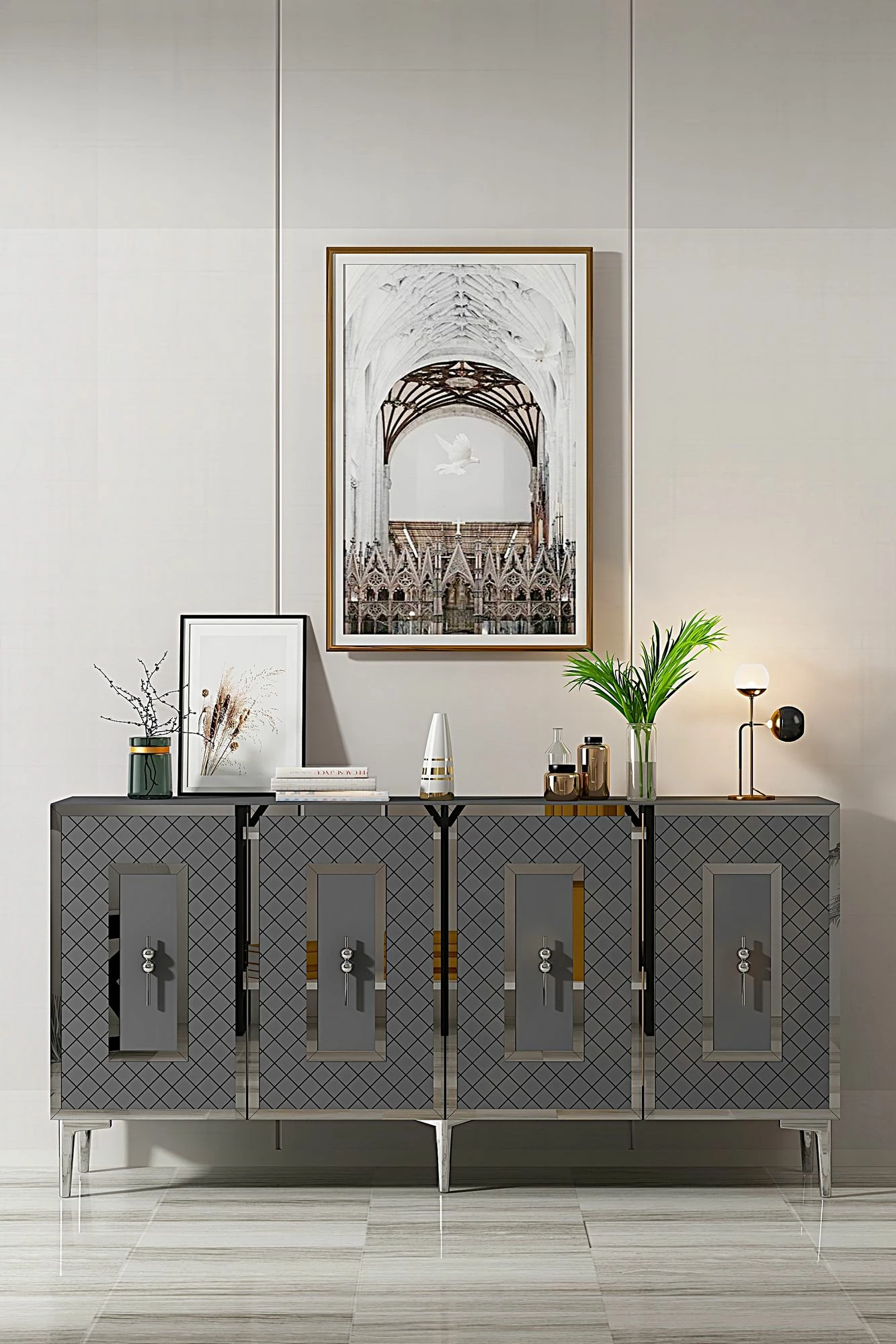 Konsol Skye Decor, Puma 150, antracit, argjend