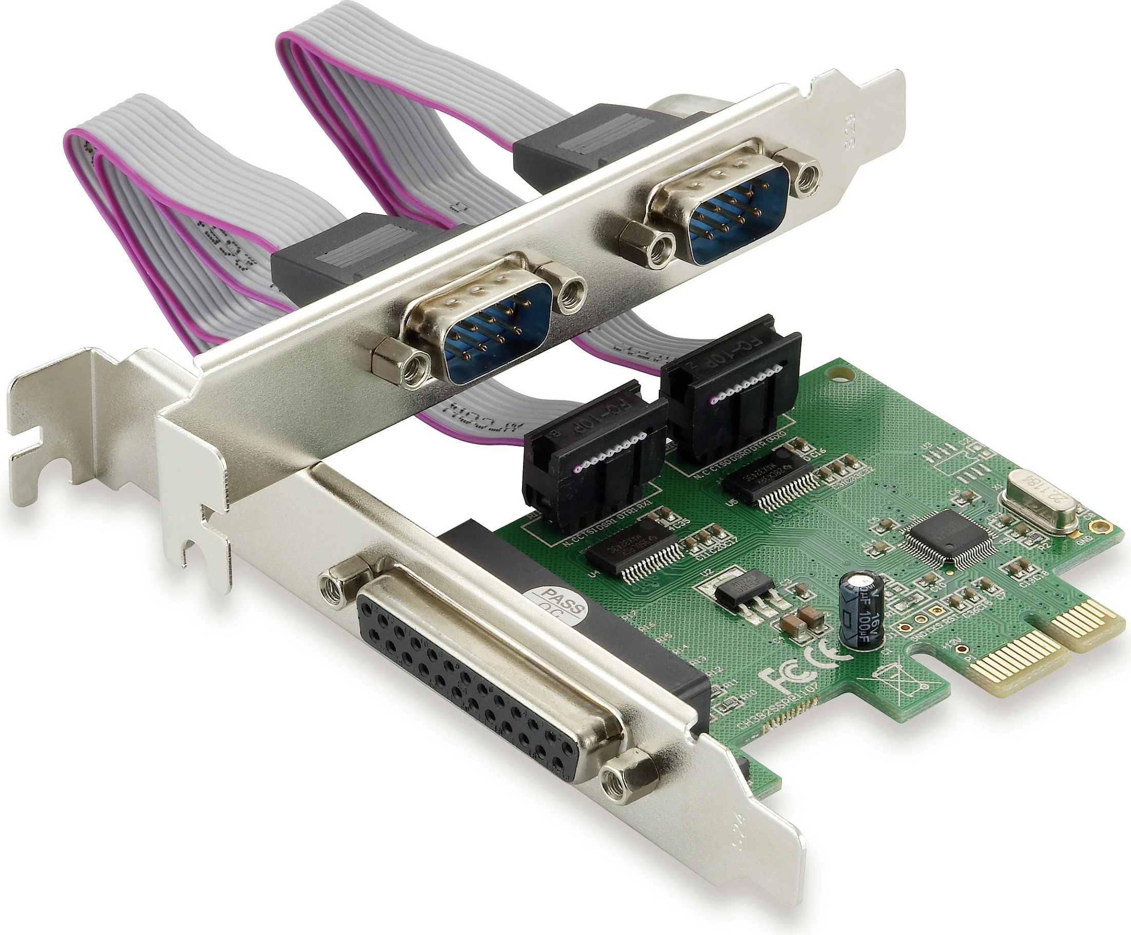 Kartë zgjerimi PCIe Conceptronic 2x RS-232 + 1x Paralel (LPT), 2.5 Gbps, e gjelbër