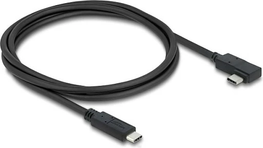 Kabllo USB-C DeLOCK USB4 40Gbps, PD 3.1 240W, 1m, këndore/drejt, e zezë