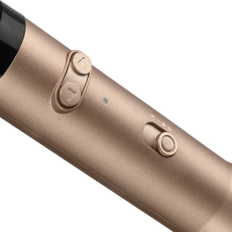 Furçë rrotulluese me ajër të ngrohtë për flokë, BaByliss AS952E, teknologji jonike, veshje qeramike, 2 koka të ndërrueshme, gold