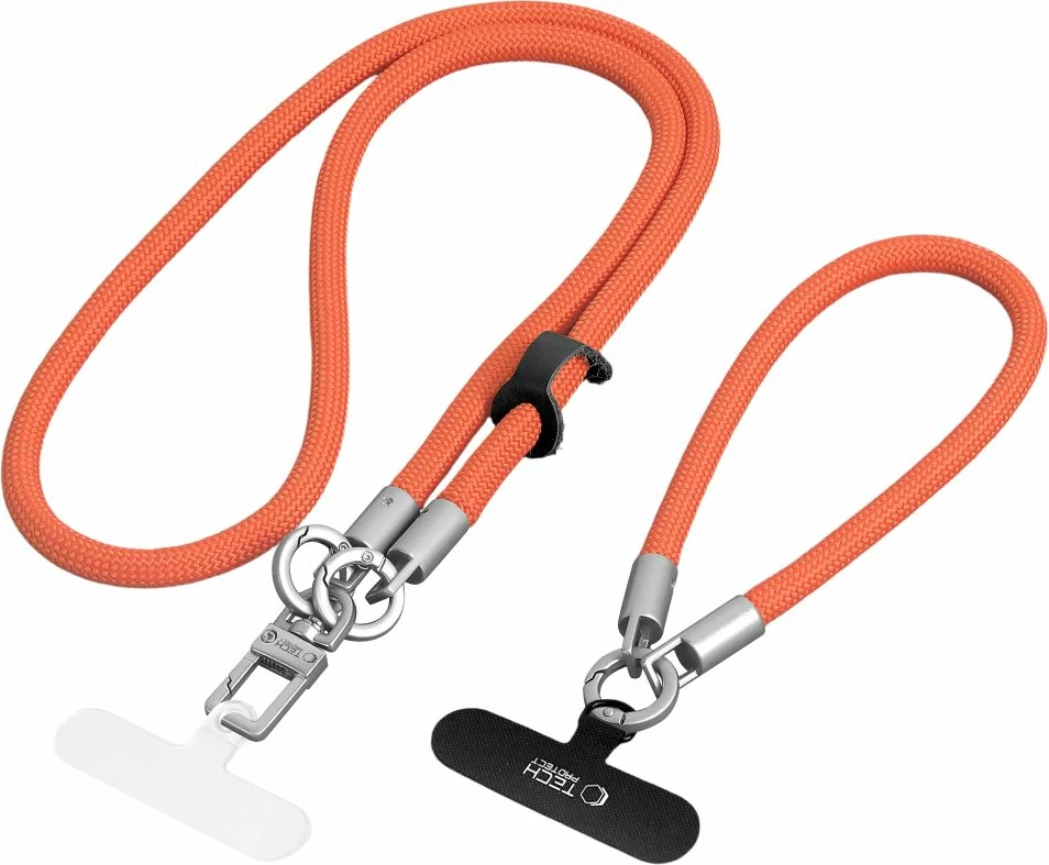 Rrip litar për Celular Tech-Protect C10S Rope Crossbody & Wrist 114 cm + 31 cm, set 2 copë, portokalli