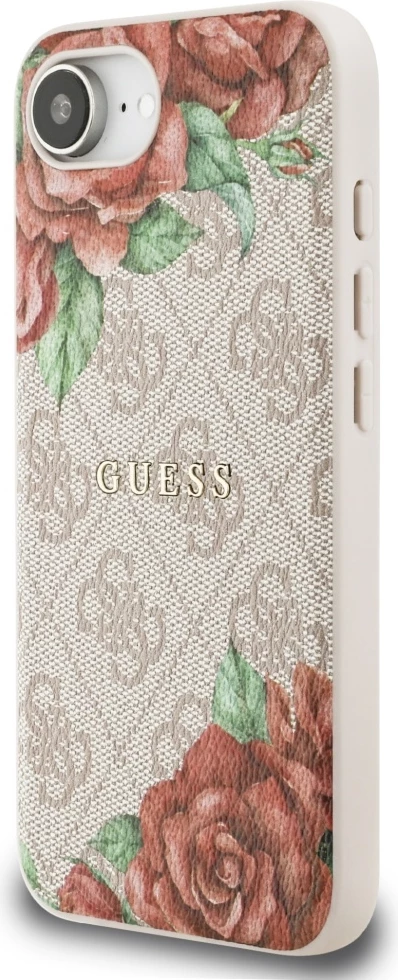 Mbështjellës Guess 4G Flowers Print MagSafe për iPhone 16e, Rozë