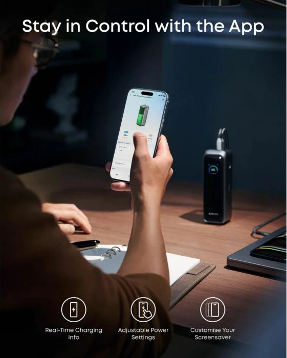 Powerbank Anker Prime A110BH11 20,100mAh 220W, 2x USB-C + USB-A, gri