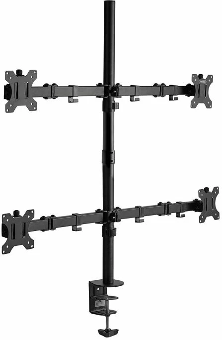 Mbajtës desktop për 4 monitorë VONHAUS 3000113 deri 32", VESA 75x75/100x100, 8 kg për ekran, i zi, set për 4 monitorë