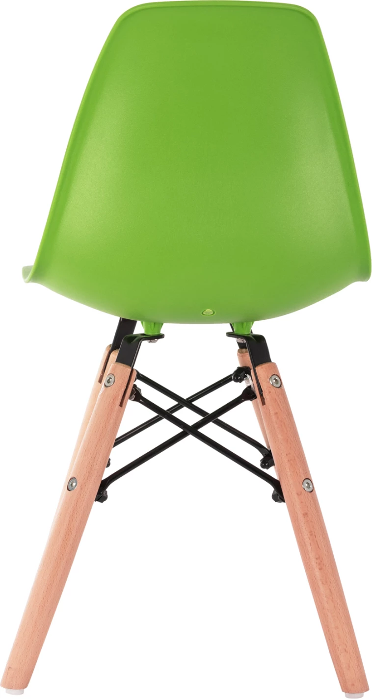 Karrige Twist për fëmijë FH8453.03 me këmbë druri & ulëse të gjelbër 30,5x33x59 cm, set prej 4 copë