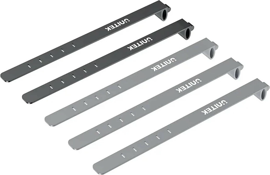 Set rripa silikoni për kabllo Unitek, 5 copë, të zi/gri