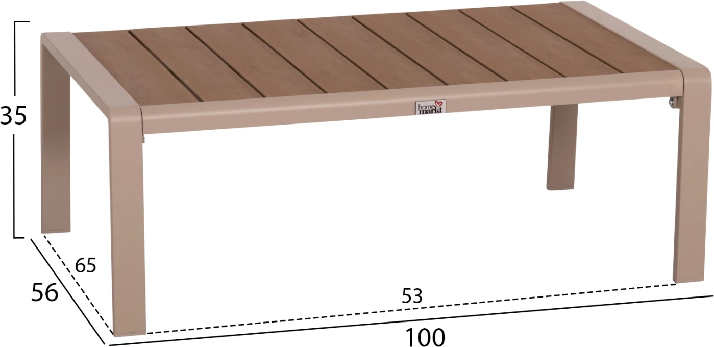 Set lounge për jashtë, 4 pjesë, SAFIN FH6278.04, alumin, ngjyrë kapuçino, polywood, stof OLEFIN, bezhë