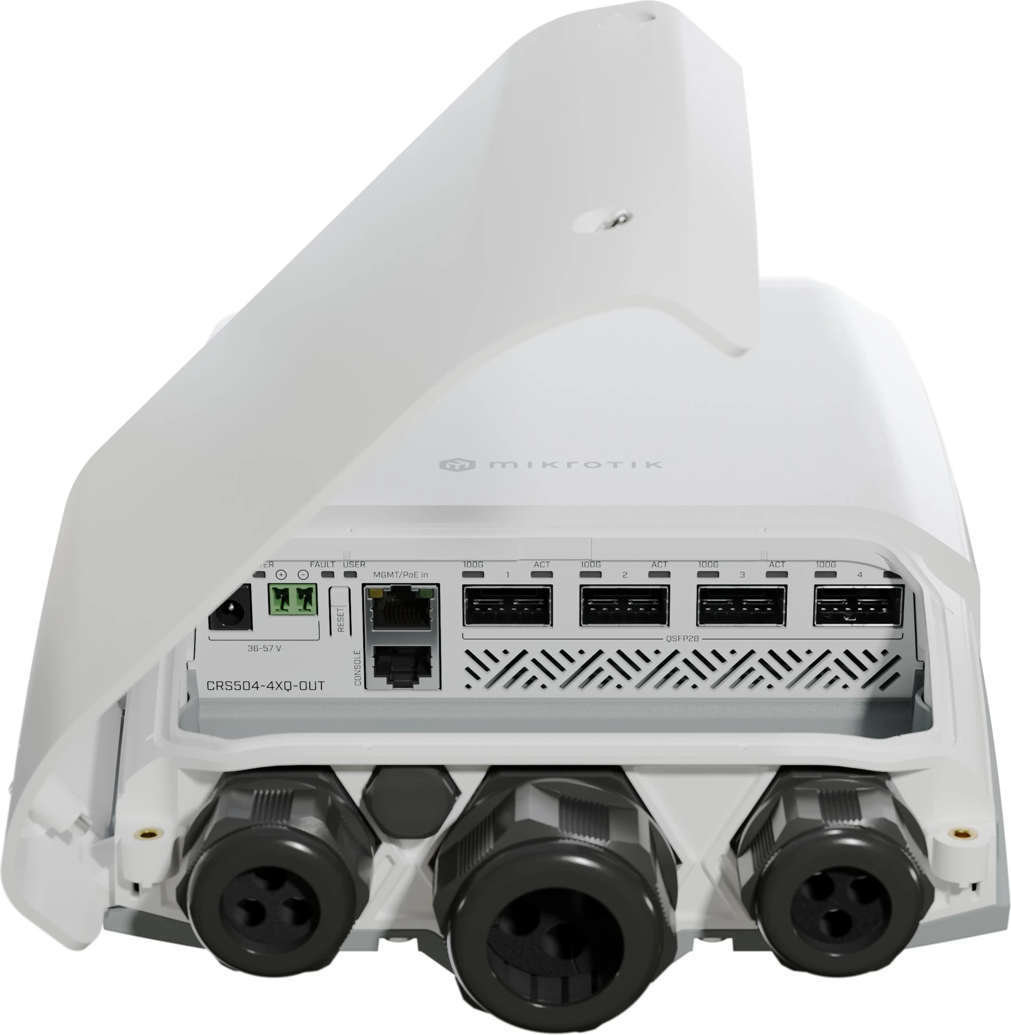 Switch MikroTik CRS504-4XQ-OUT, Managed, L3, Fast Ethernet, i bardhë