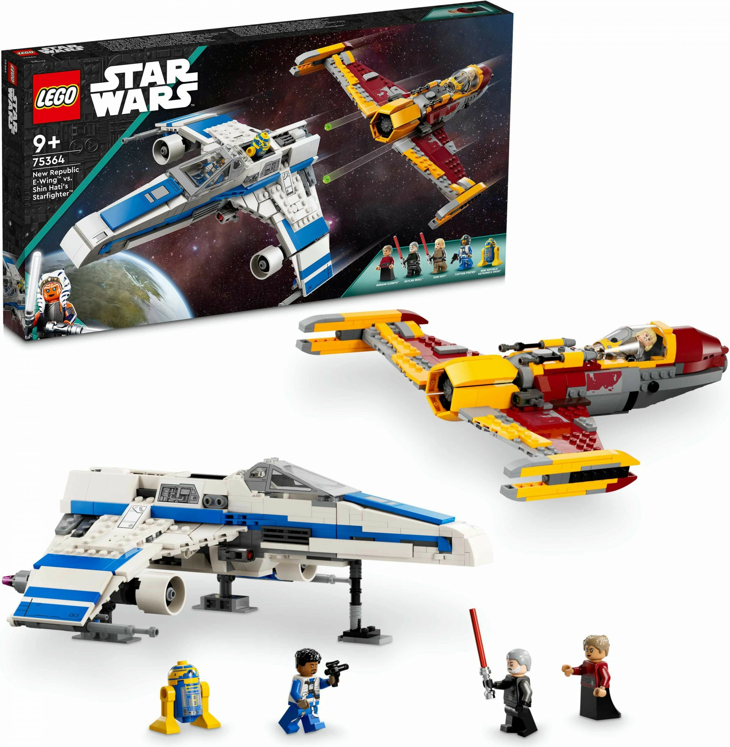 Set ndërtimi LEGO Star Wars New Republic E-Wing vs Shin Hati’s Starfighter 1056 pjesë, shumëngjyrësh