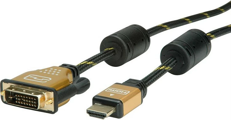 Kabllo monitori ROLINE GOLD HDMI në DVI (24+1), 3 m, i zi/ari