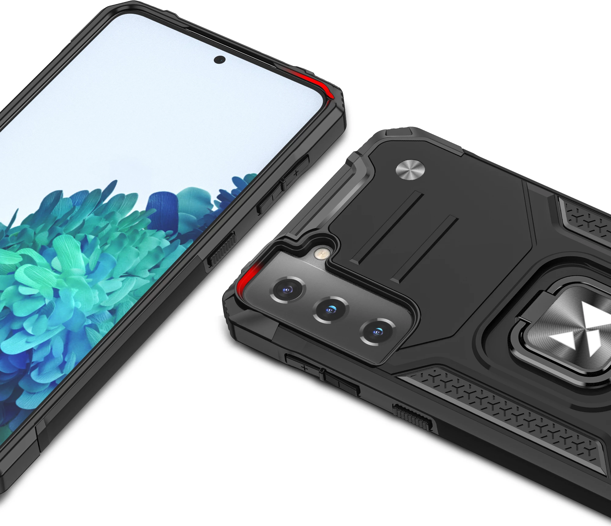 Mbështjellës Wozinsky Ring Armor për Samsung Galaxy S22+, me mbajtëse gishti dhe qëndrim, Blu