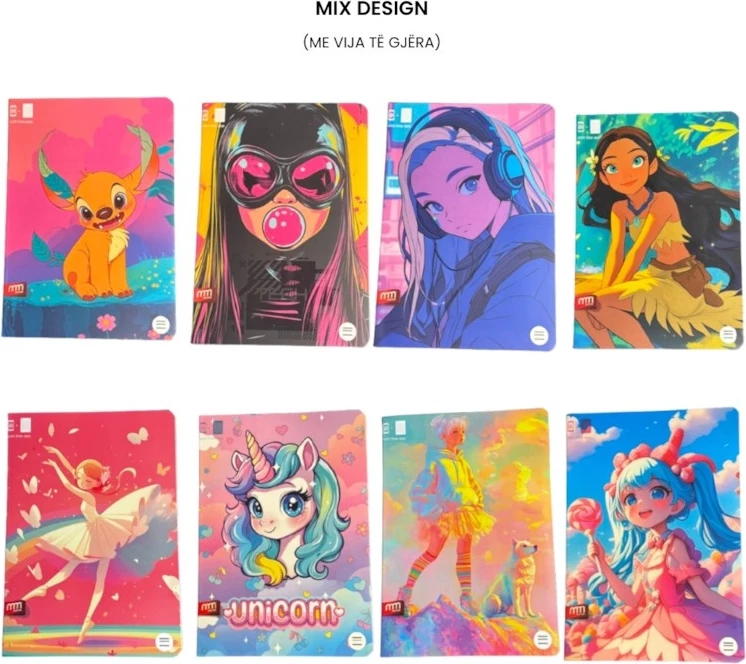 Fletore A5 – Mix Design (Me Vija të Gjera)