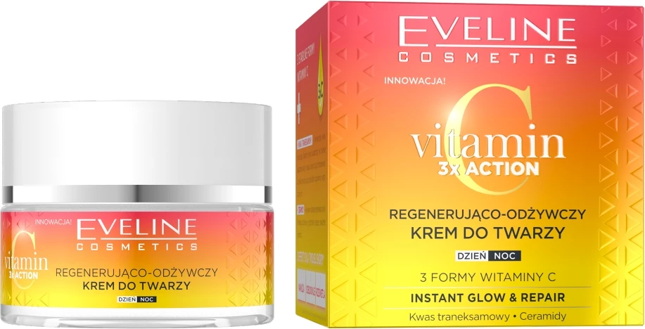 Krem fytyre për femra Eveline Cosmetics Vitamin C 3x Action Regenerating and Nourishing, 50ml
