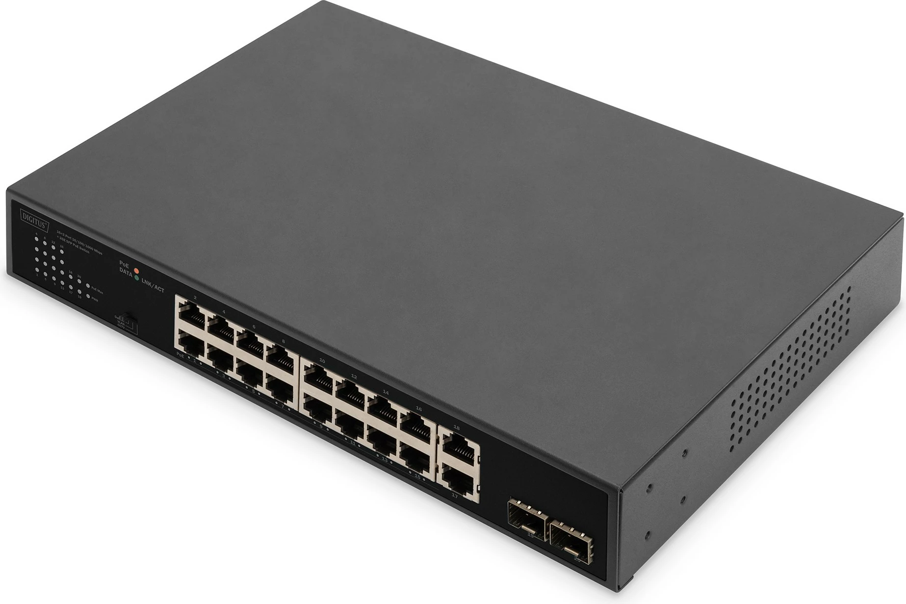 Switch Digitus 16+2Port 2Gigabit SFP PoE, i zi