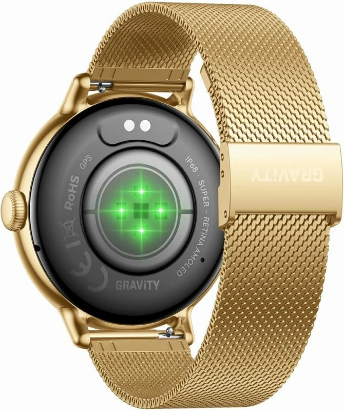 Smartwatch për femra Gravity GT33-1, rrip i artë + rrip rozë