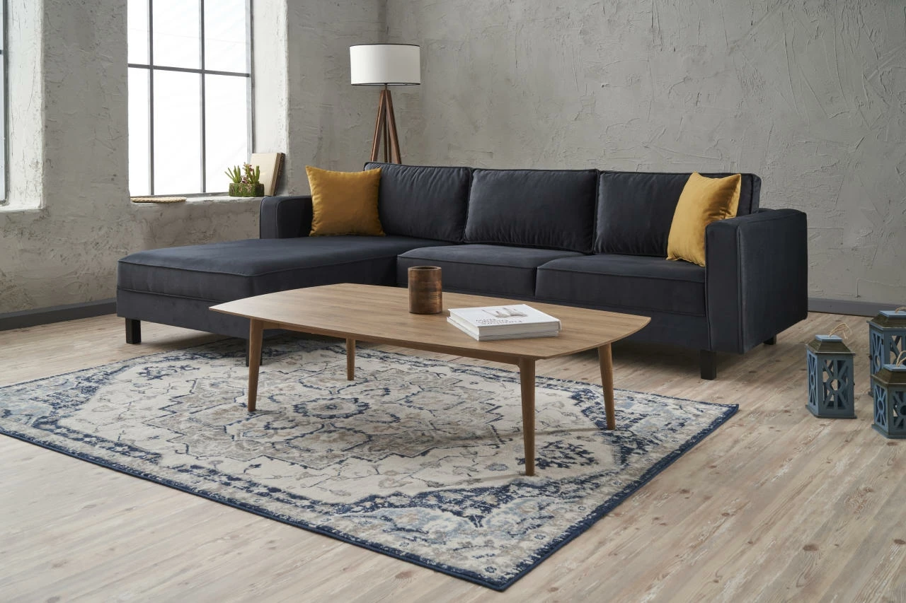 Këndare Atelier del Sofa, kadife Kale, kënd i majtë, anthracite