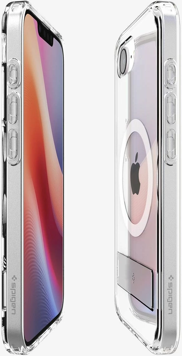 Mbështjellës Spigen Ultra Hybrid S MagSafe ACS09148 për iPhone 16e me kickstand, transparent