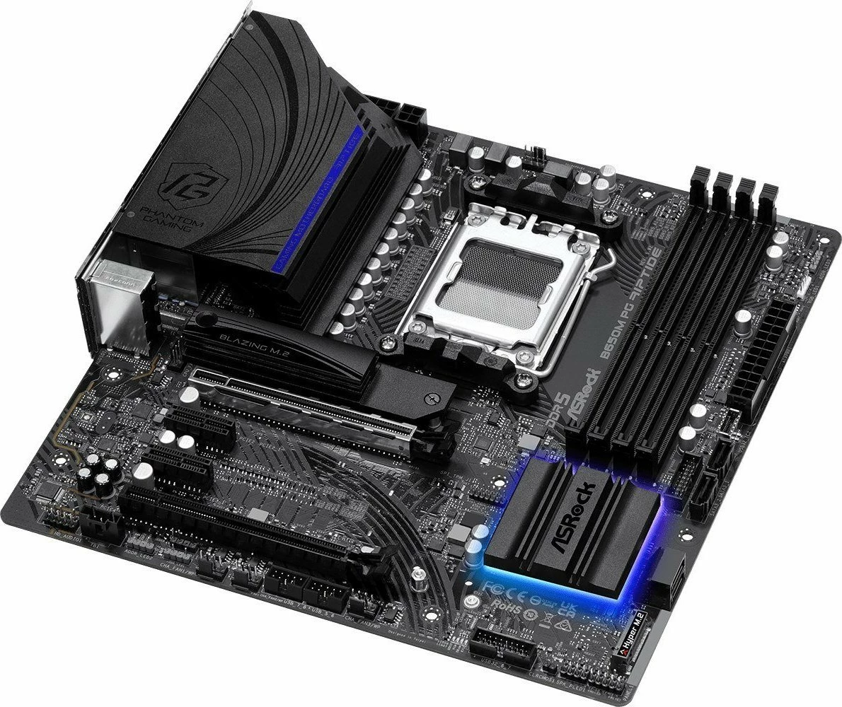 Pllakë amë ASRock B650M PG Riptide, Micro ATX, DDR5 deri 128GB, M.2 PCIe 5.0, 2.5Gb LAN