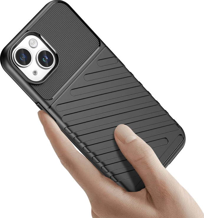 Mbështjellës iPhone 15 Plus Hurtel Thunder Case, TPU, Blu