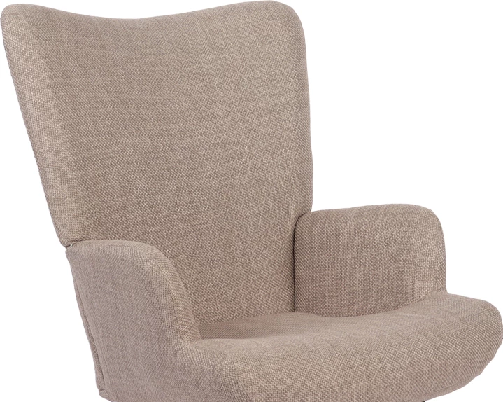 Karrige lëkundëse Jianna, stof gri-bezhë, këmbë ngjyrë natyrale, 79x64x89cm