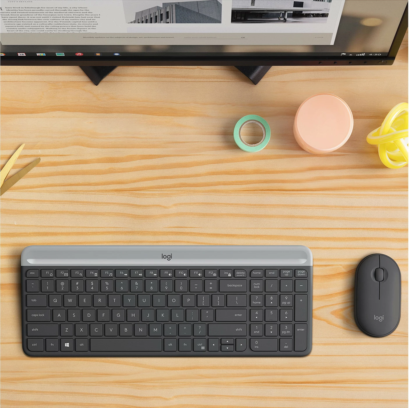 Set tastierë dhe maus wireless Logitech Slim, i zi