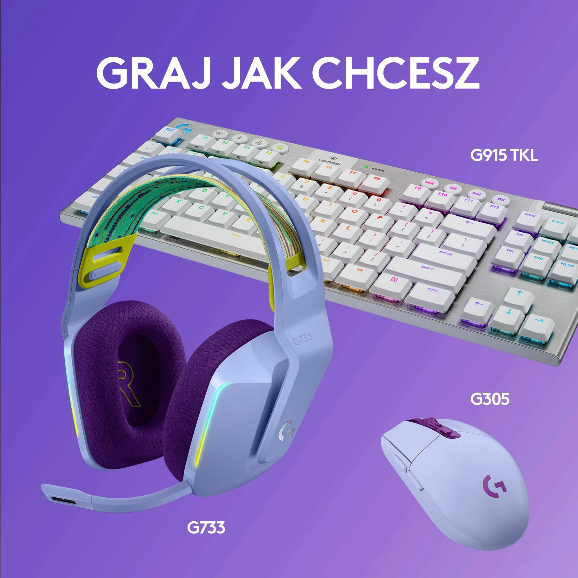 Kufje gaming Logitech G733 LIGHTSPEED (981-000890), wireless, 7.1 surround, USB, vjollcë 8