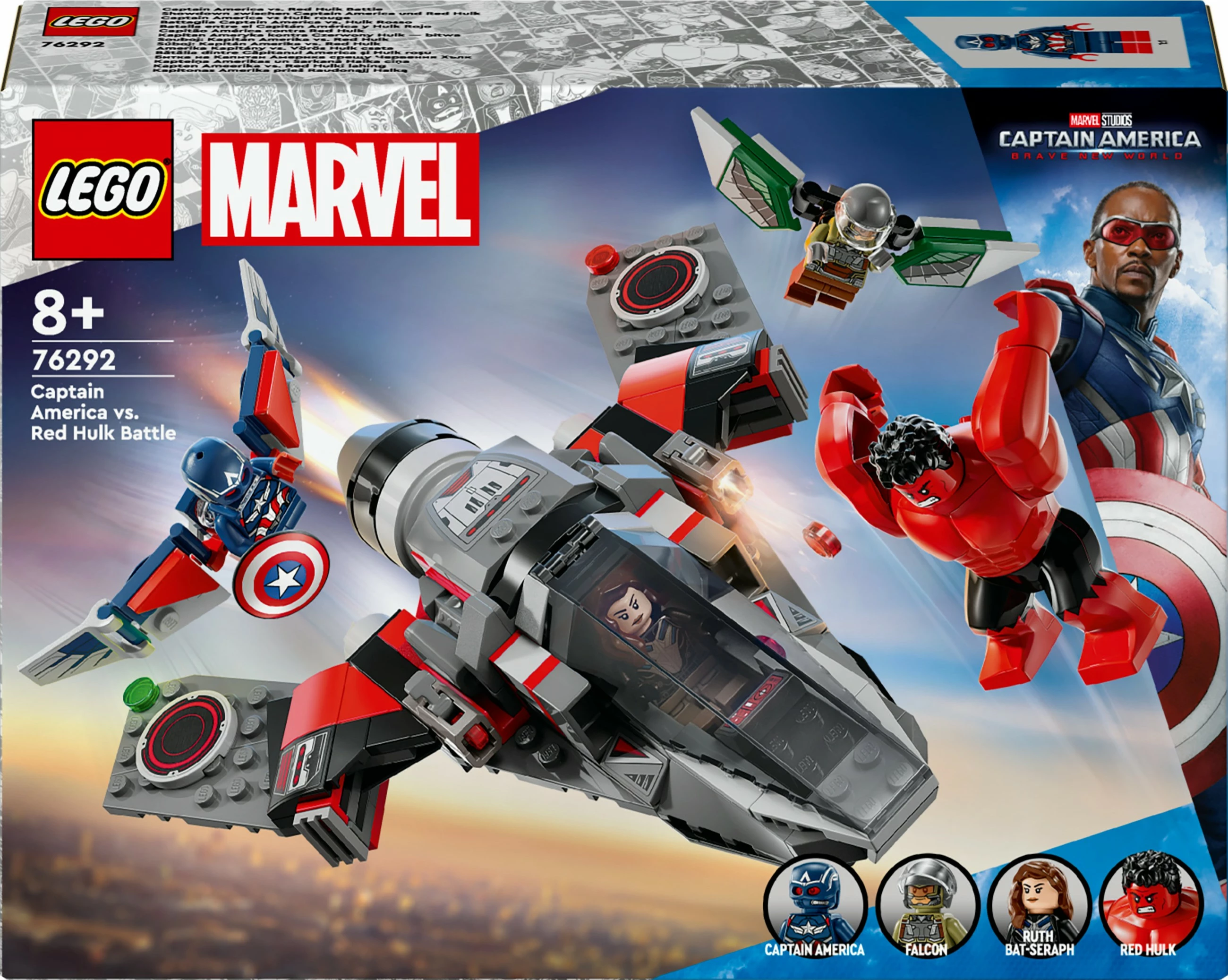 Set ndërtimi LEGO Marvel 76292 Captain America vs Red Hulk, shumëngjyrësh
