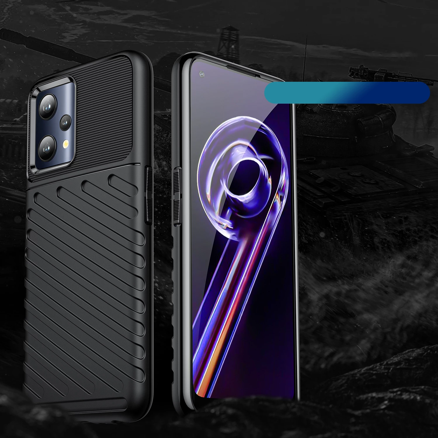 Mbështjellës Hurtel Thunder Case për Realme 9 Pro, i zi