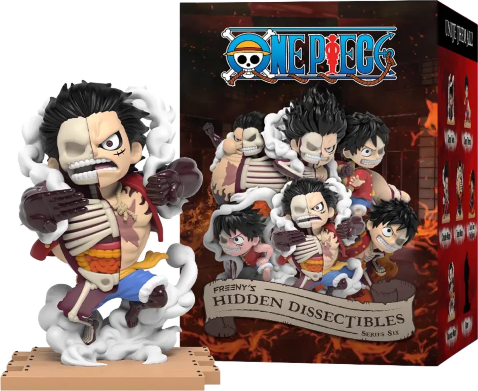 Figurinë koleksionuese Mighty Jaxx Freeny’s Hidden Dissectibles: One Piece Luffy’s Gears Edition, vinyl 10 cm, blind box (1 copë)