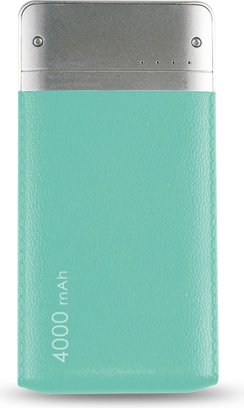 Powerbank RealPower PB-4000 Fashion, 4000 mAh, LiPo, 1x USB-A, blu/argjend