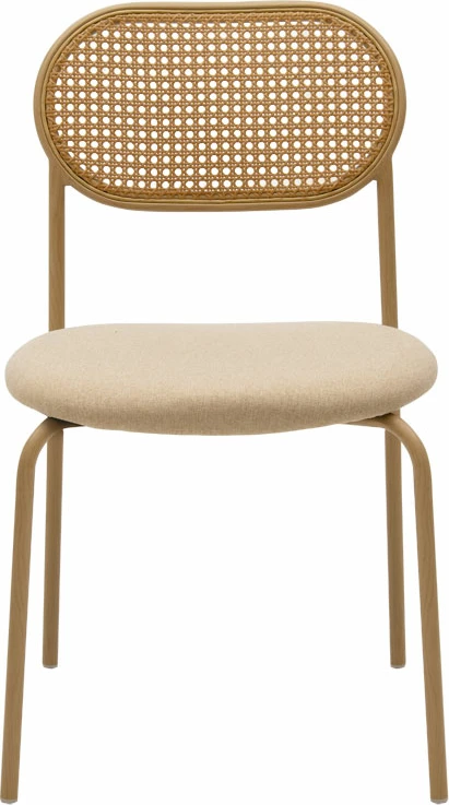 Karrige James pe rattan, ngjyrë bezhë-metal natyral, set me 4 copë