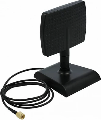 Antenë WiFi DeLOCK 90297, RP-SMA, 2.4/5 GHz, 4/6 dBi, bazë magnetike, e zezë