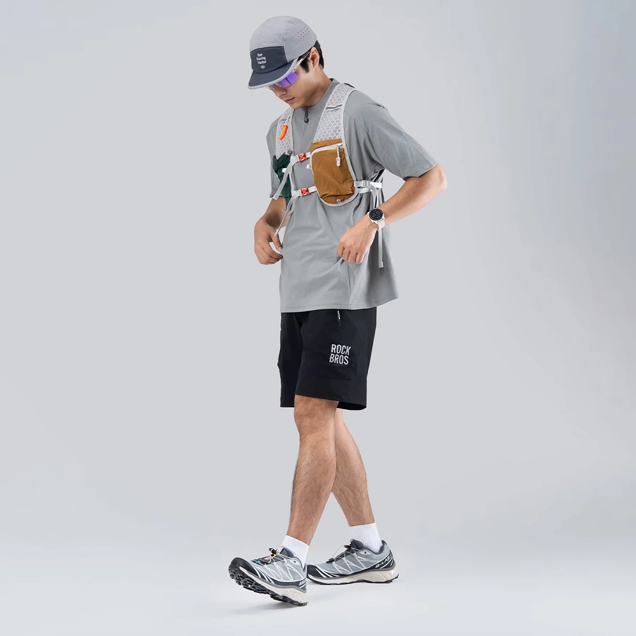 Shorce sportive Rockbros YDDK015, madhësi M, me rrip, xhepa me zinxhir YKK, të zeza