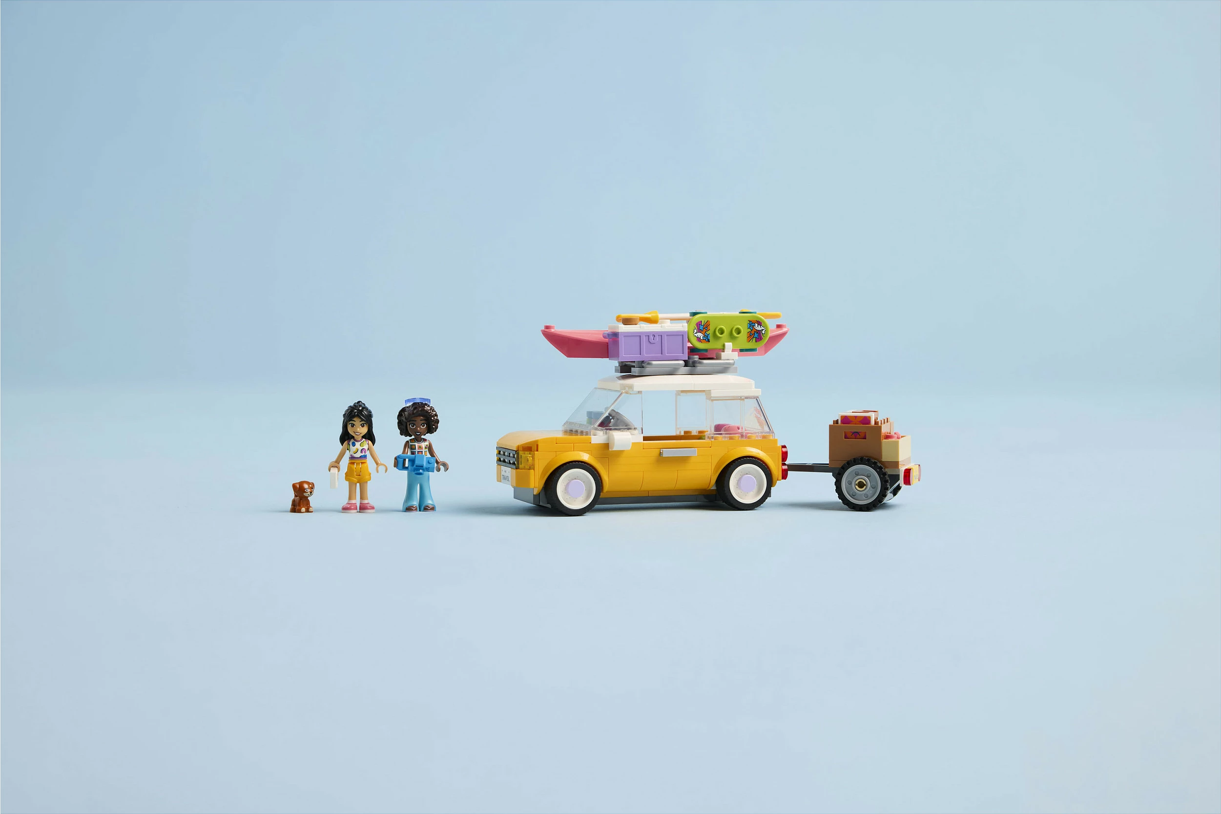 Set ndërtimi LEGO Friends 42659, veturë udhëtimi, 220 copë, e verdhë
