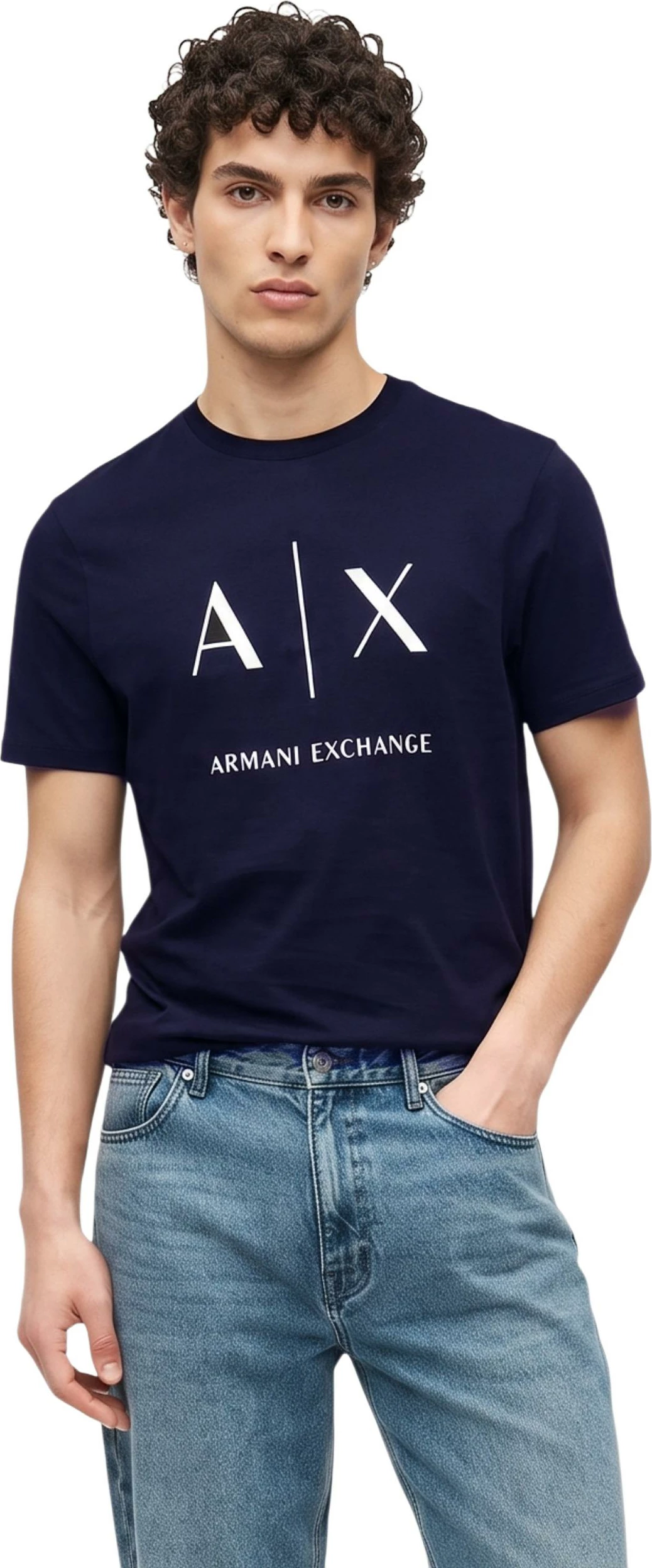 Maicë për meshkuj Armani Exchange XM002683 AF10356, blu e errët