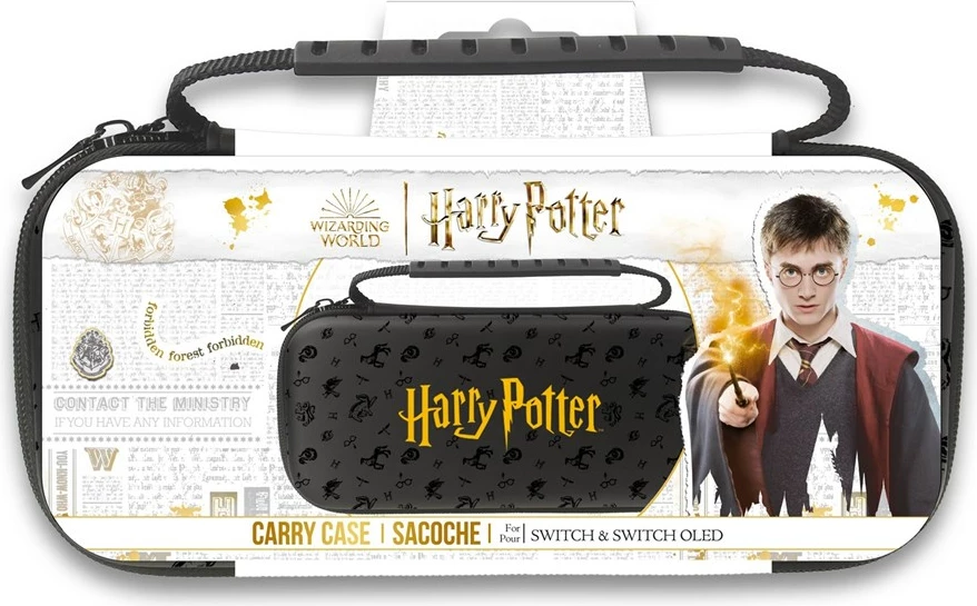 Kasë bartëse mbrojtëse XL për Nintendo Switch/Switch OLED, Freaks & Geeks Harry Potter, 27.5×13×7 cm, e zezë