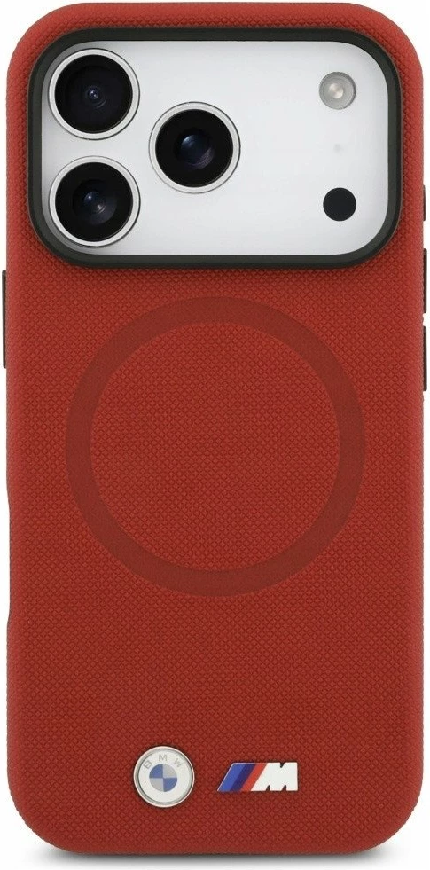 Mbështjellës BMW M FW Metal Logo MagSafe për iPhone 17 Pro, i kuq