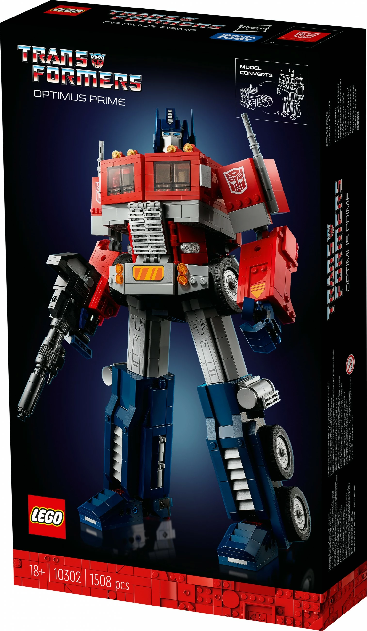 Set ndërtimi LEGO ICONS Optimus Prime, 1508 pjesë, plastikë, shumëngjyrësh