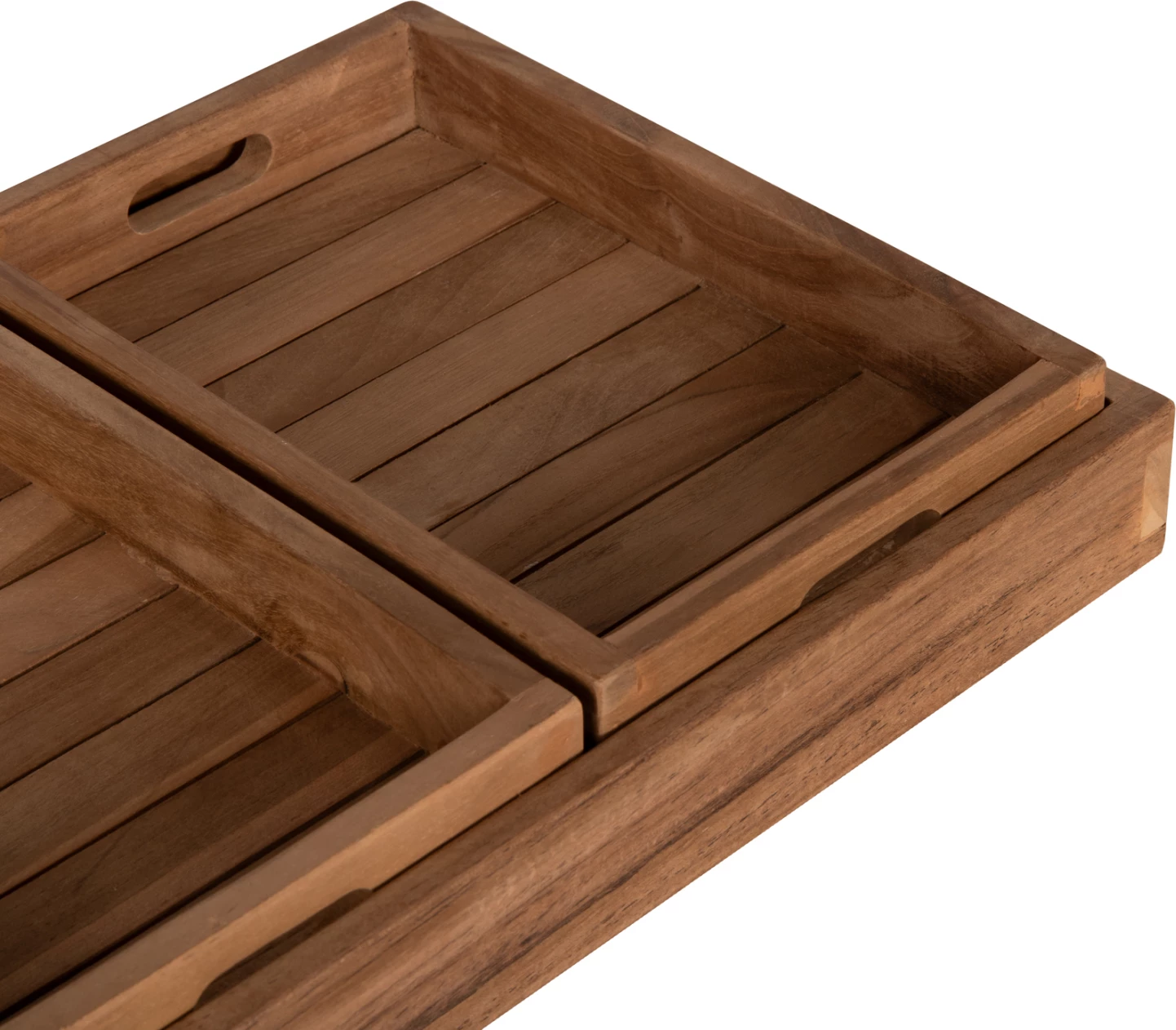 Set trey 3 pjesë, dru teak, ngjyrë natyrale, FH7894, 39x29x7 cm