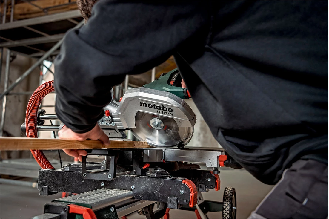 Sharrë këndore rrëshqitëse Metabo KGS254M, 1450W, teh 254mm, double bevel, gjelbër/argjend