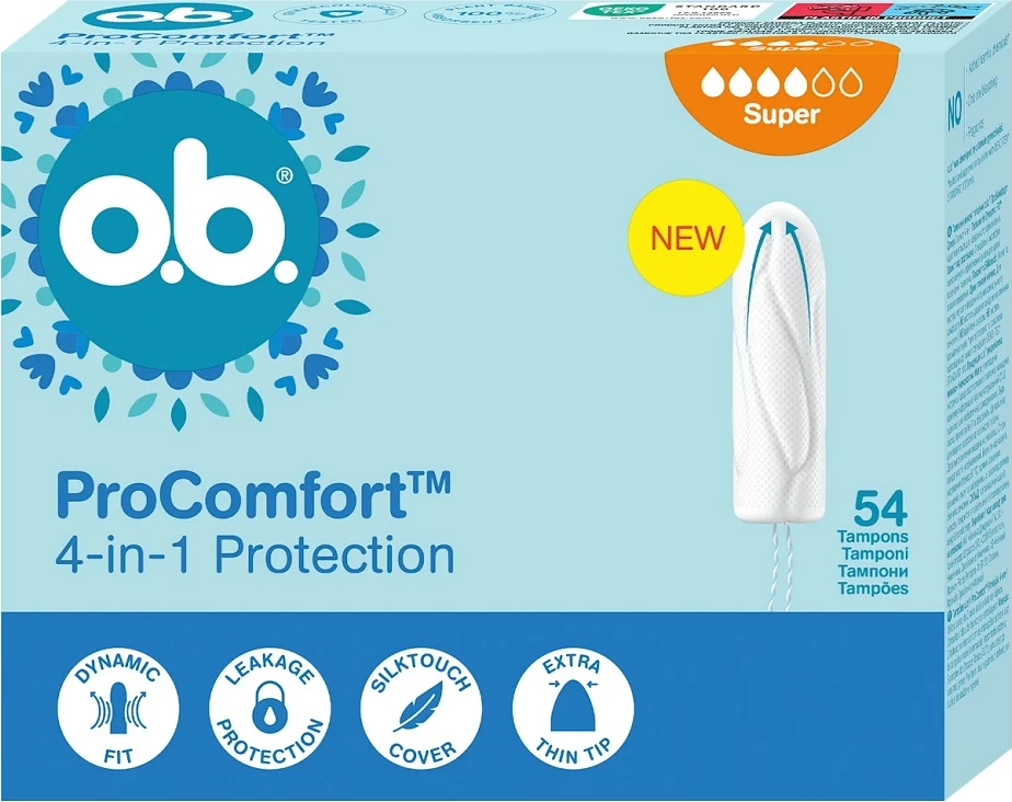 Tampona për femra O.B. ProComfort Super, 54 copë