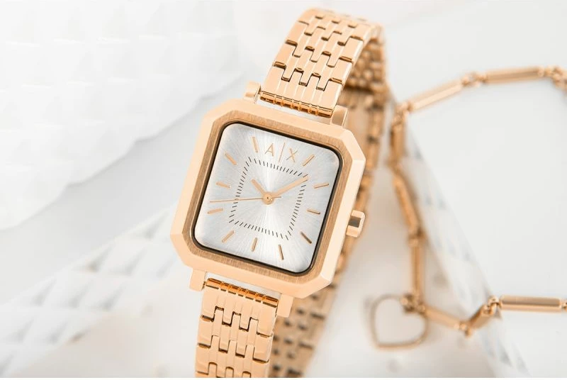 Orë dore set për femra Armani Exchange, rozë gold