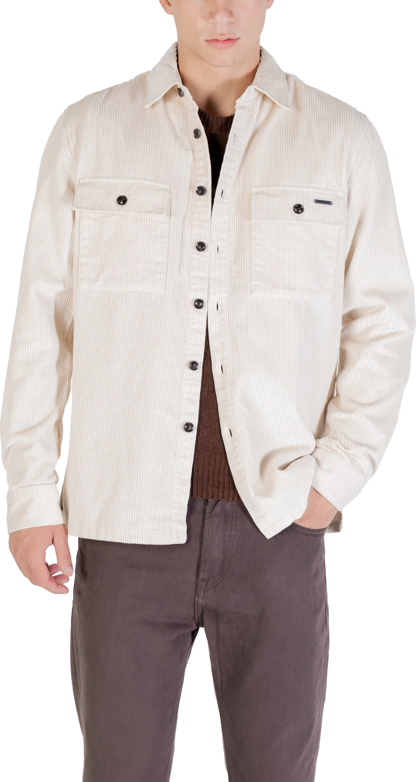 Këmishë overshirt për meshkuj Gianni Lupo GL7820S, krem e çelët [Madhësia: XL]