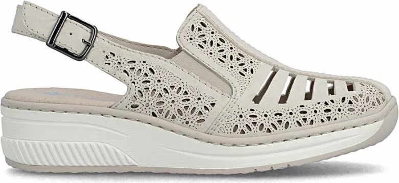 Sandale platforme femra Rieker 48763-60, bezhë