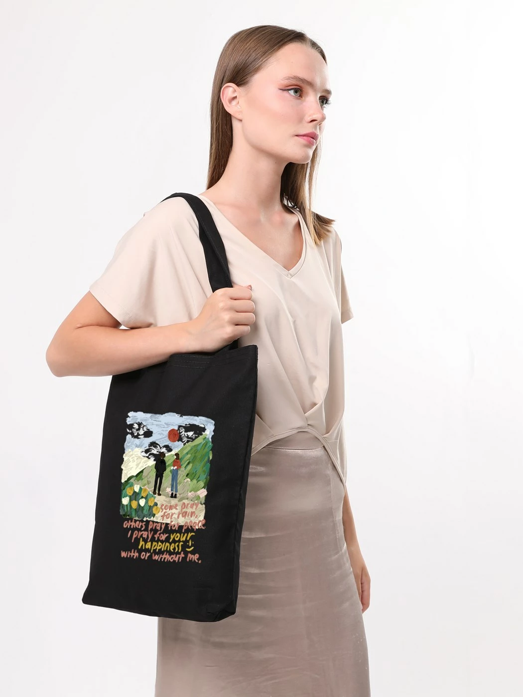 Çantë tote Zoozie Bags, 1881, e zezë, pambuk