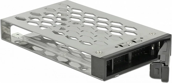 Rack mobil DeLOCK 47232, 3.5" bay, për 2.5" U.2/SATA/SAS SSD/HDD, hot-swap, me kyç, i zi